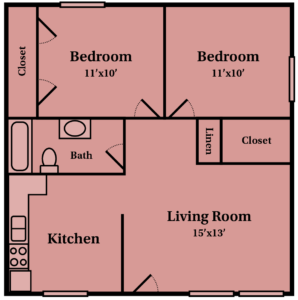 Poteau Apartment, Georgia Place floor plan