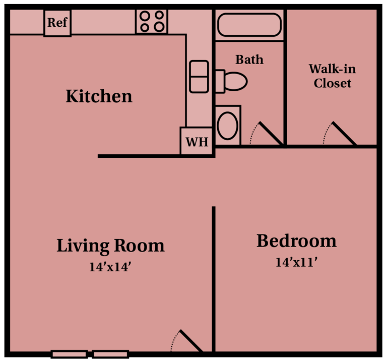 Poteau Apartment, Heather Apartments floor plan