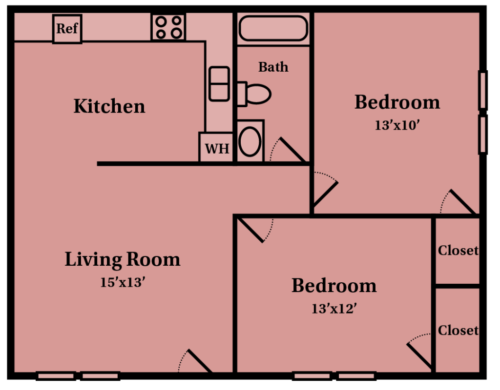 Poteau Apartment, Heather floor plan